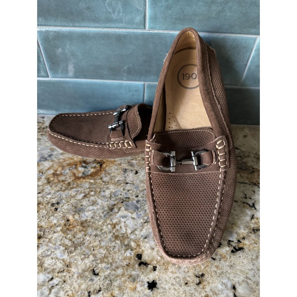 1901‎ Mens Brown Suede Driving Loafers Size 7.5M Comfort Horsebit Preppy Slip On
